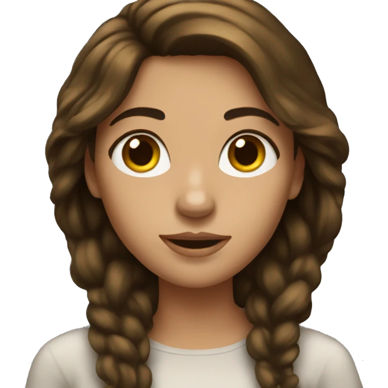A brunette girl with gold iphone  emoji