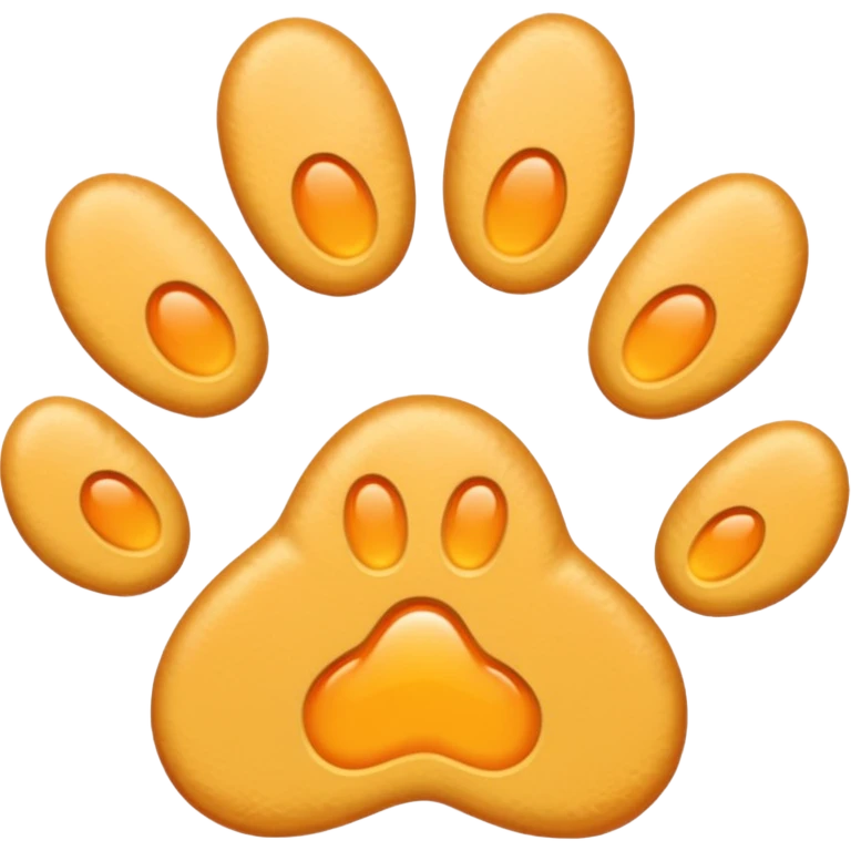 a very light pale pastel yellow-orange pawprint emoji