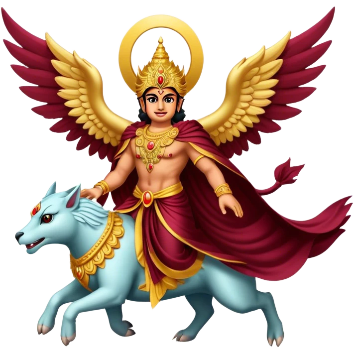 Vishnu flying on Garuda Burgundy emoji