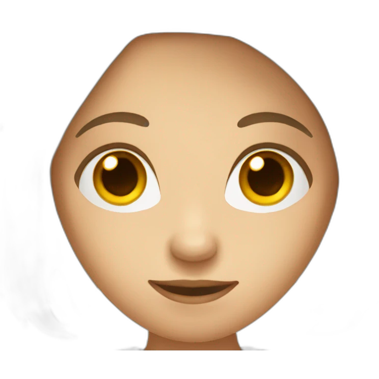 white woman with brown long hair reading emoji