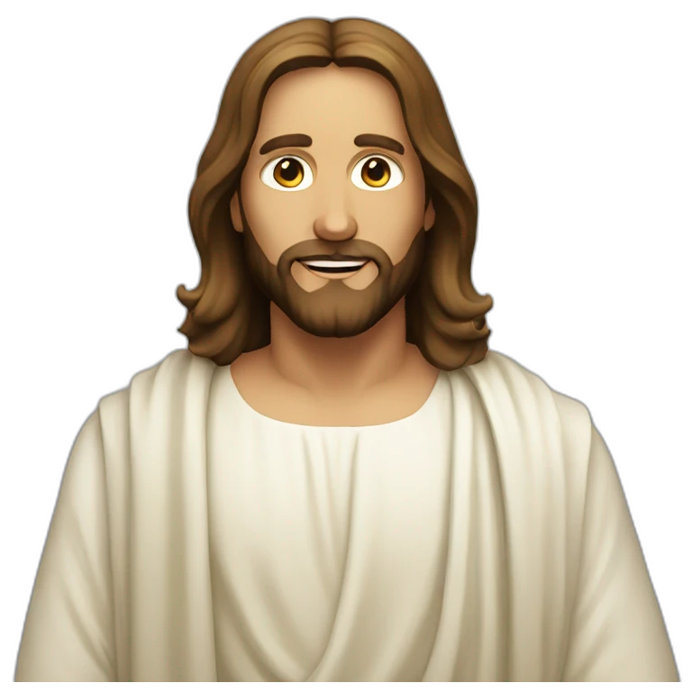 Jesus on a party emoji