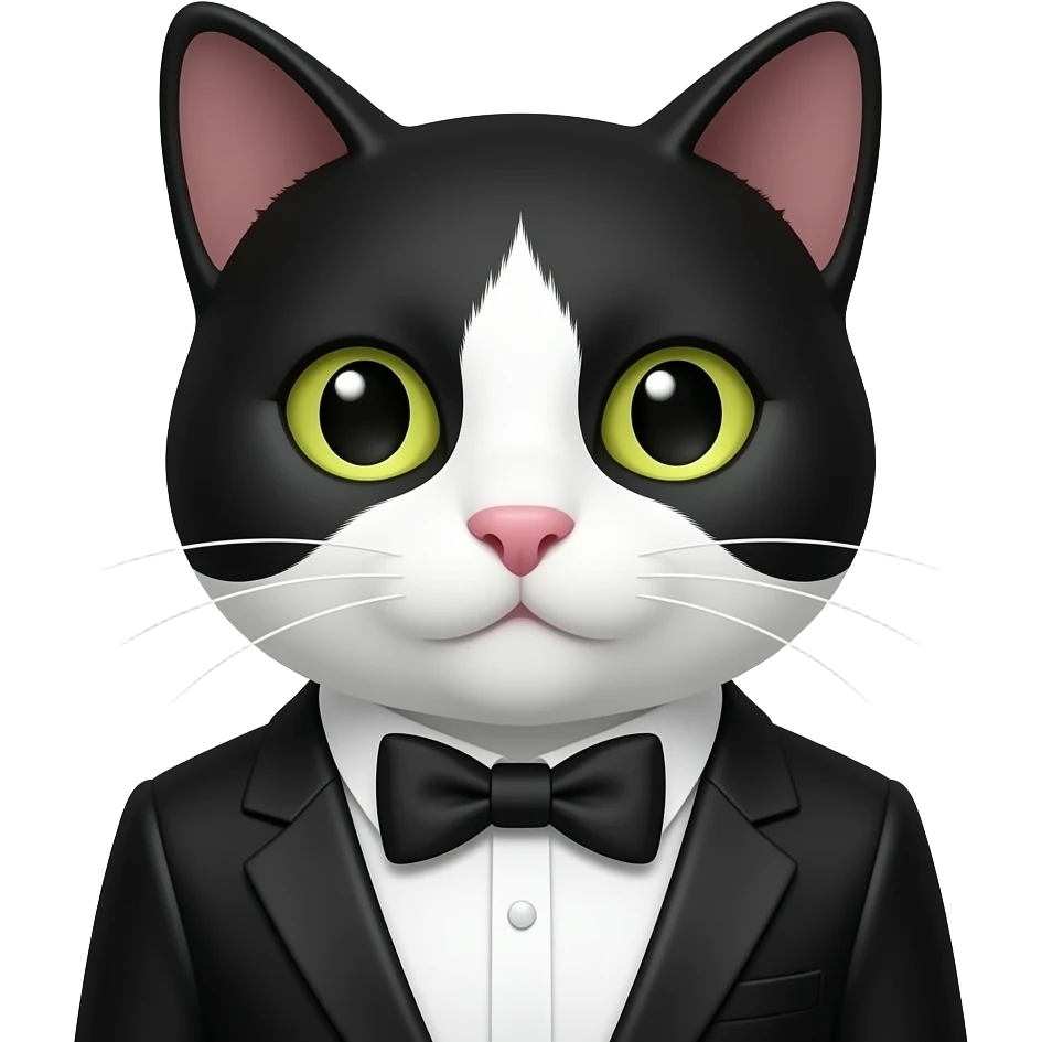 Fassa um emoji de gato tuxedo emoji