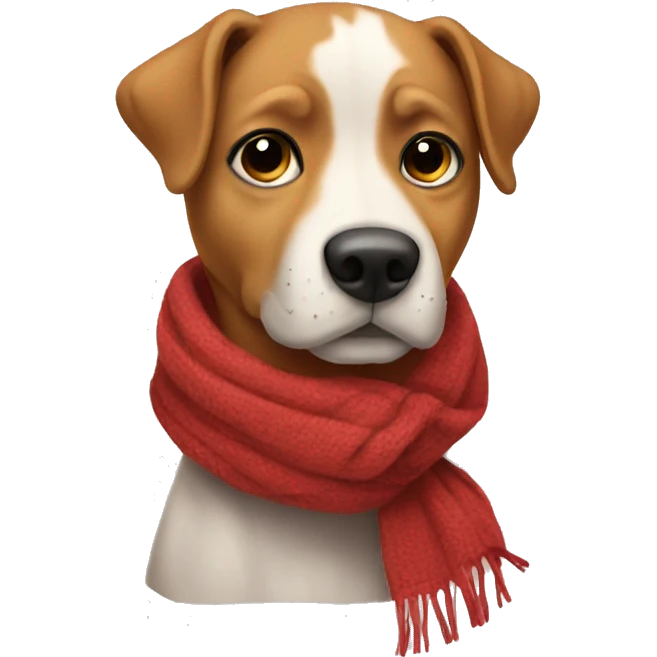 dog wearing a scarf emoji