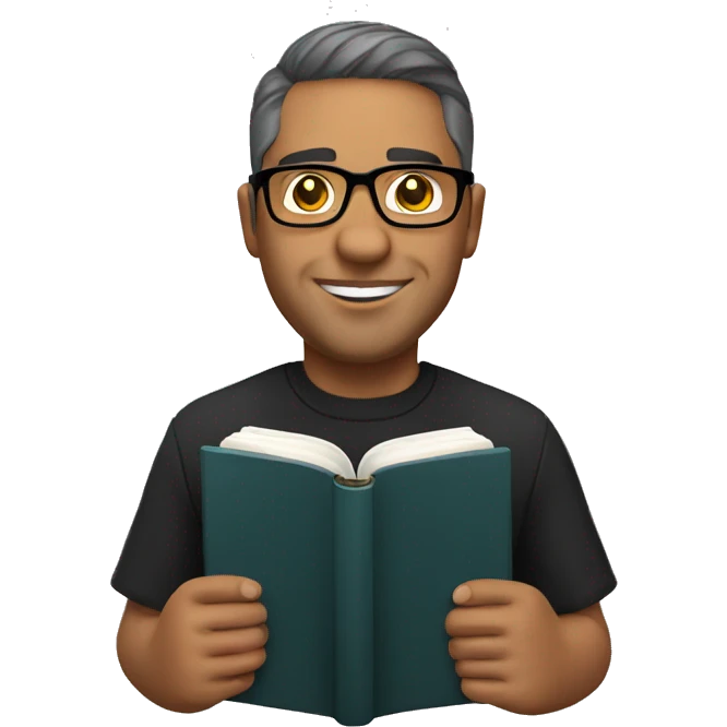 Hispanic pastor with glasses holding Bible  emoji