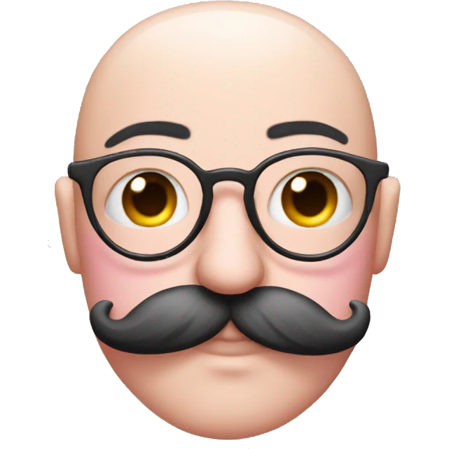 glasses mustache eyebrows and pink nose with no face emoji