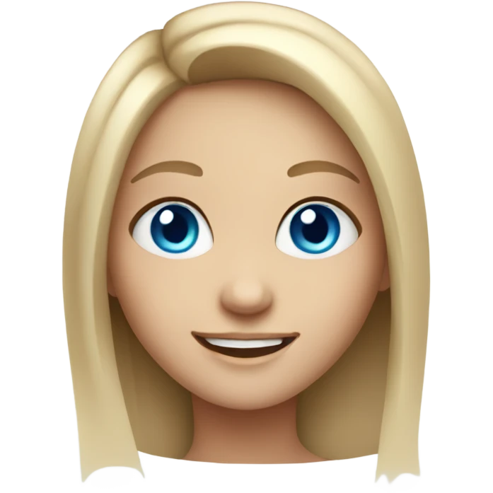 smiling girl with blue eyes emoji
