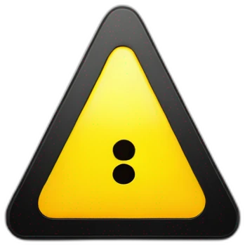 yellow triangular sign sign with black exclamation mark at an angle view emoji