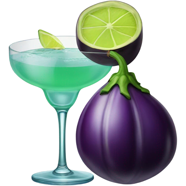 egg plant with a margarita emoji