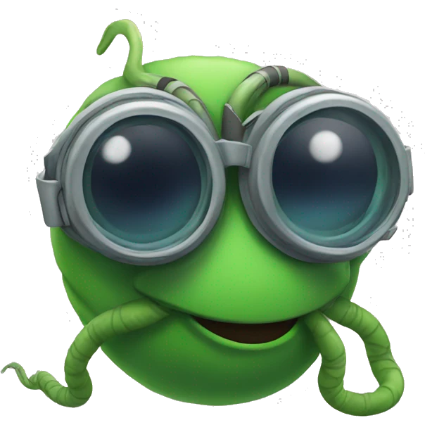 Worm with goggles emoji