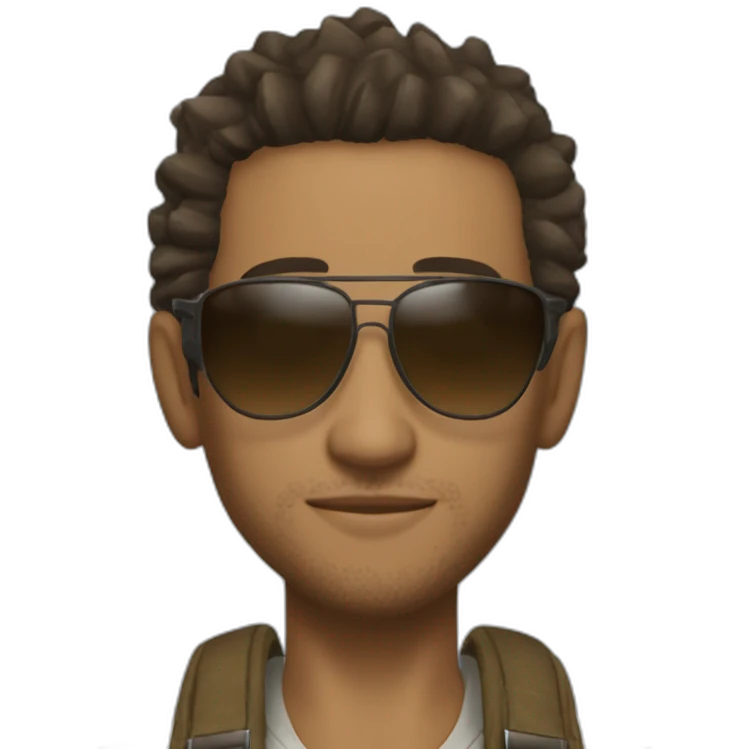 skinny tall lightskin barret Wallace with aviators final fantasy  emoji