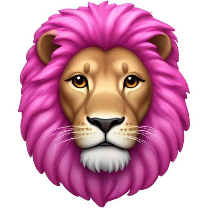 Hot Pink ombre full-body lion with glitter emoji