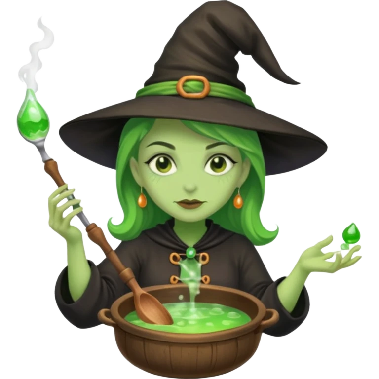 green witch cooking potion emoji