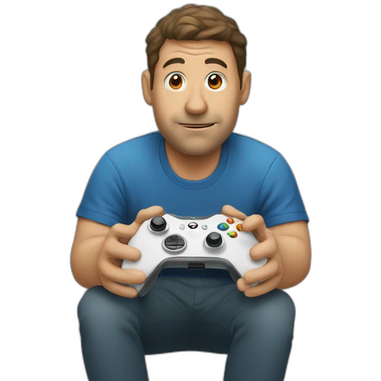 Man with big nose playing Xbox emoji