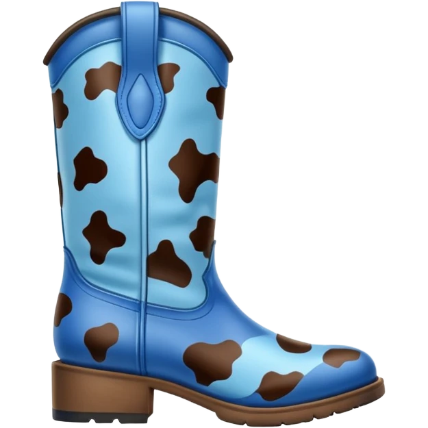 blue cow print boots emoji