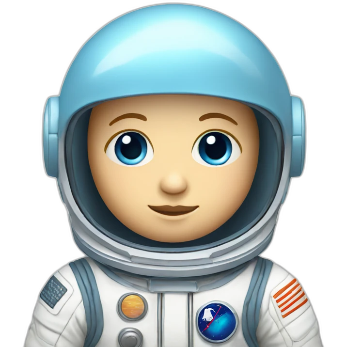 white baby blue eyes astronaut body emoji