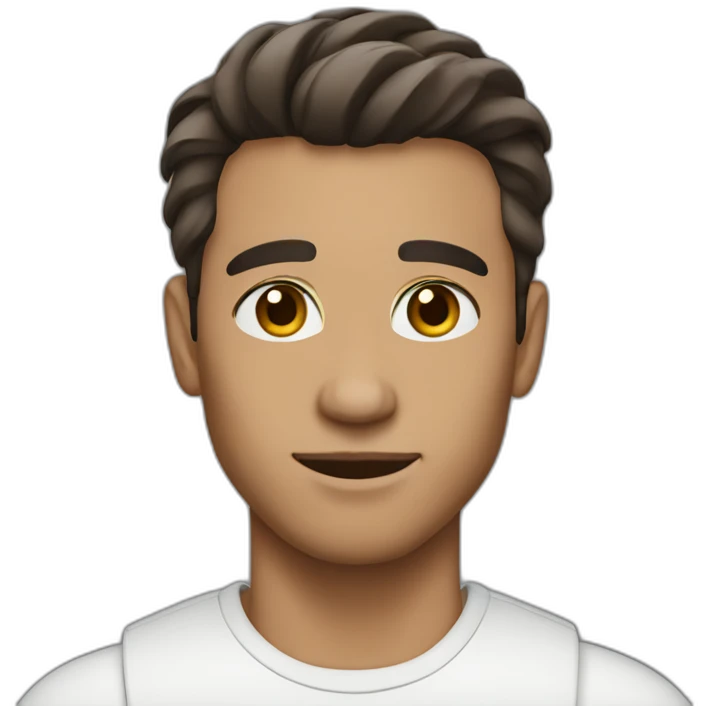 brunette man medium hair clean shaven emoji