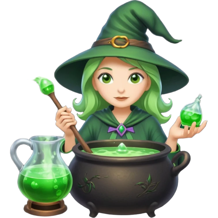 green witch cooking potion emoji