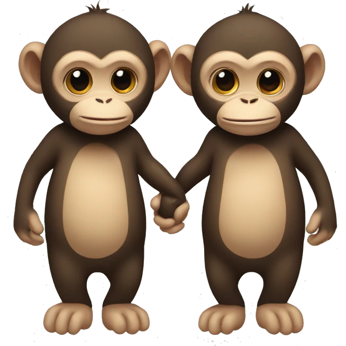 2 monkeys holding hands emoji