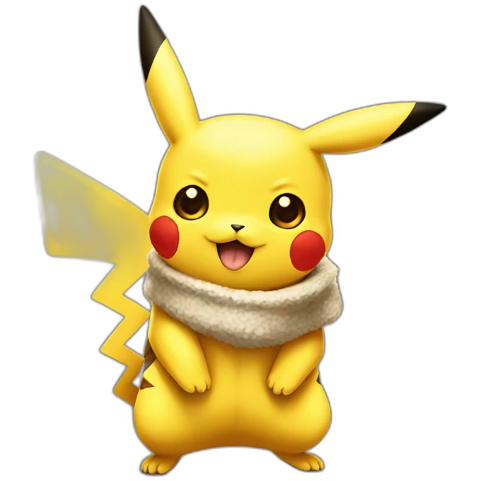pikachu qui dessine avec de la peinture emoji