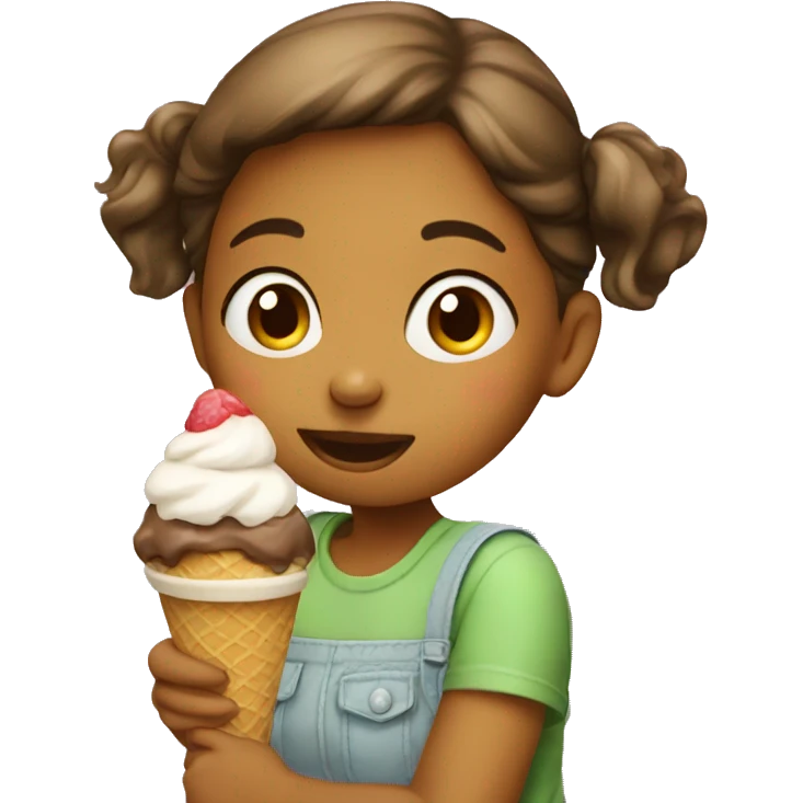 Girl eating icecream emoji