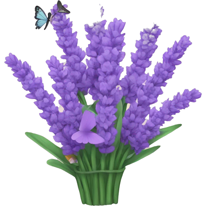 Lavender bouquet with butterflies emoji