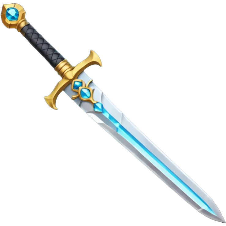 curved-blade sword with a basic, unadorned hilt; the gemstone in the hilt is the only colored element, everything else is neutral, emoji style emoji