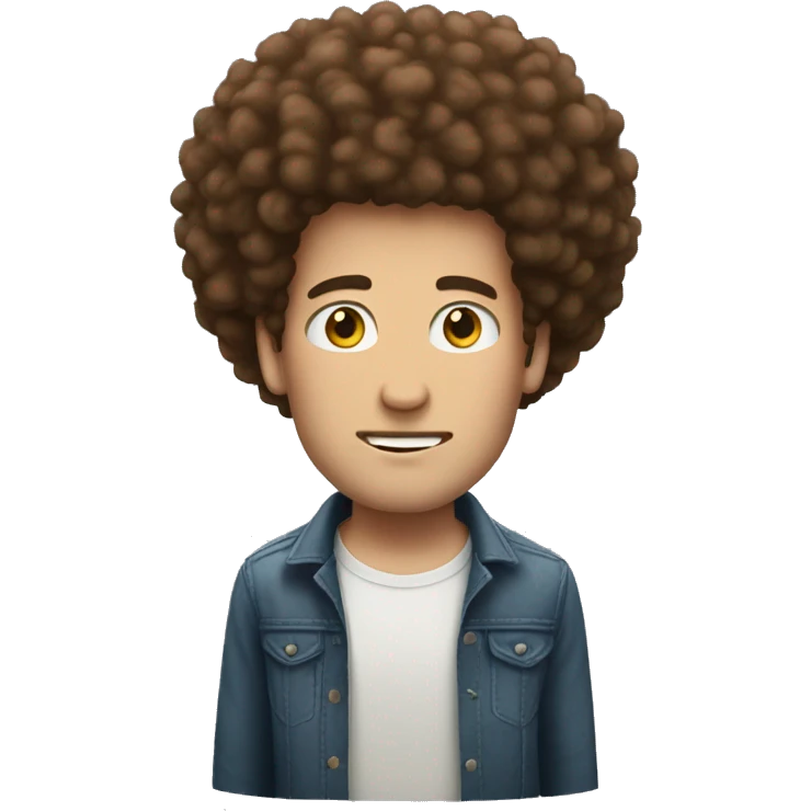 a white guy with a HUGE afro emoji