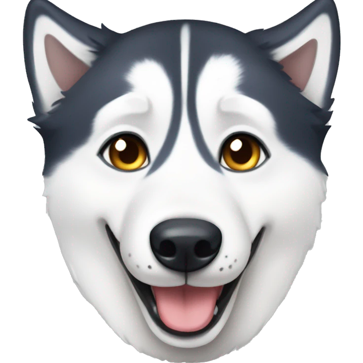 Husky with heterochromia smiling emoji