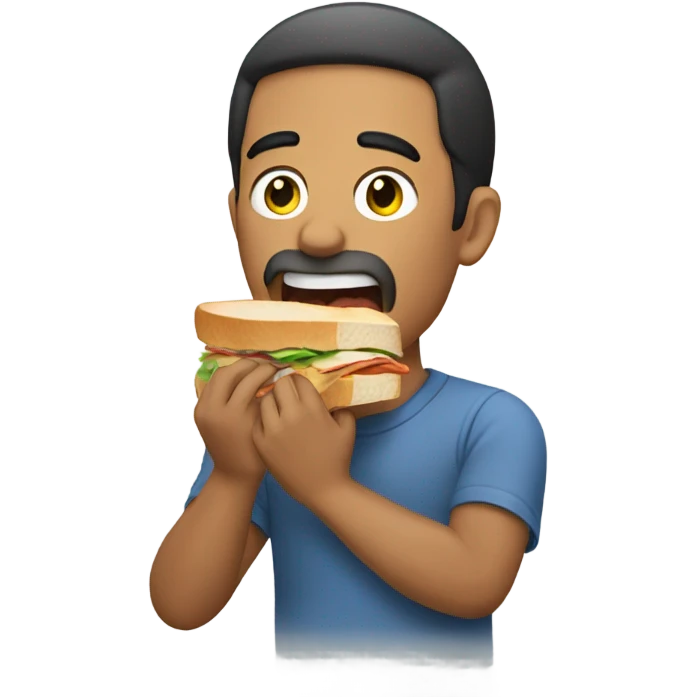 Man eating a sandwich emoji