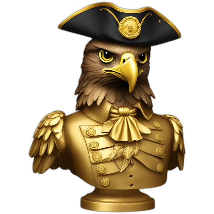 statue golden eagle with napoleon tricorne hat emoji