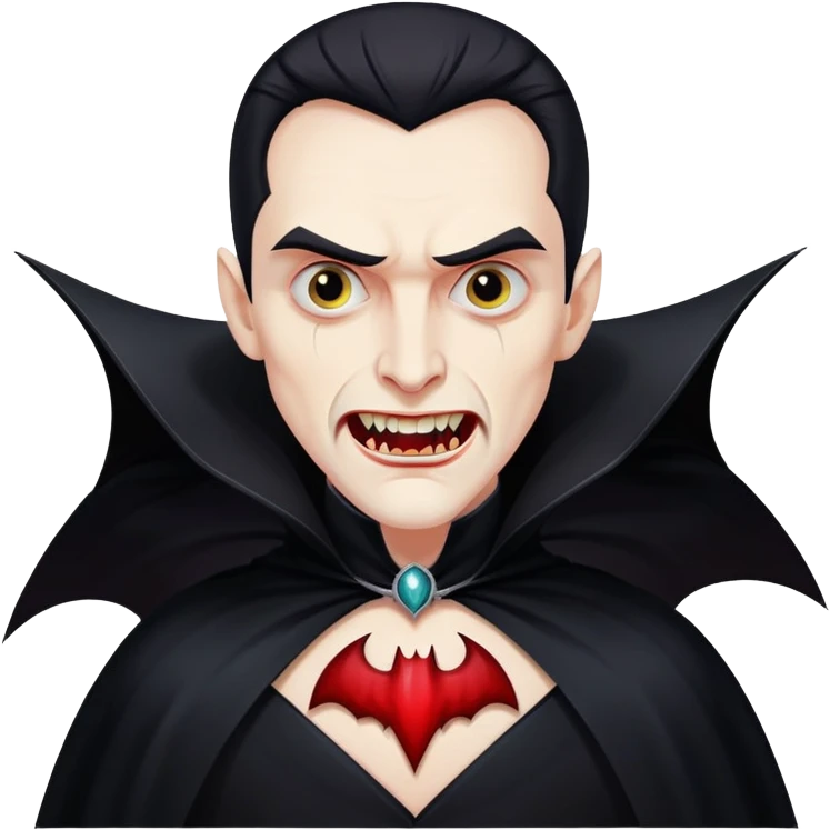 Dracula vampire with cape and fangs emoji