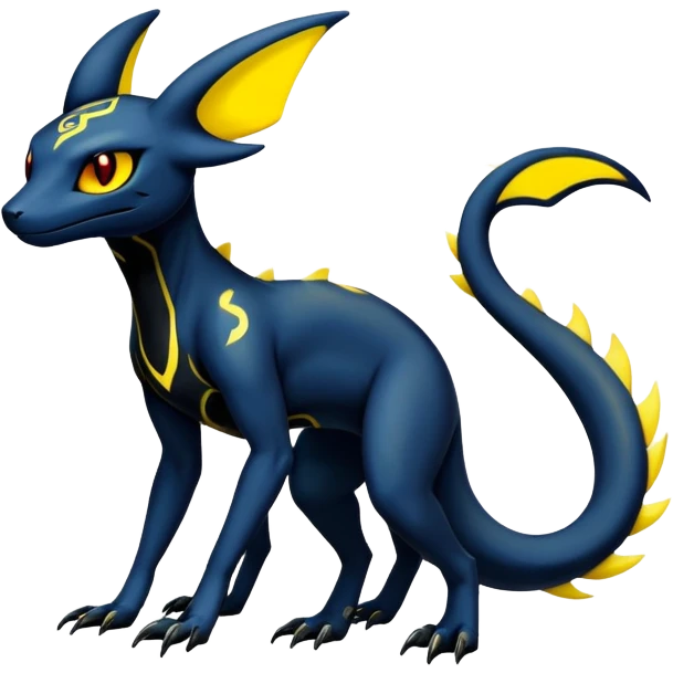 Dark Edgy Salandit-Umbreon-Fakémon-hybrid-creature (full body)  emoji