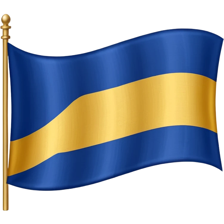 A flag with two dark blue stripes and a gold stripe in the middle emoji