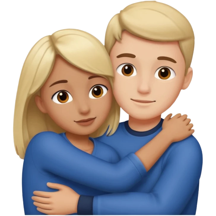 Girl hug a boy friend european bold emoji