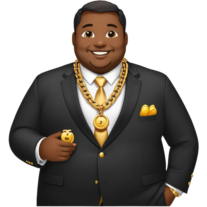 Fat black rich man emoji
