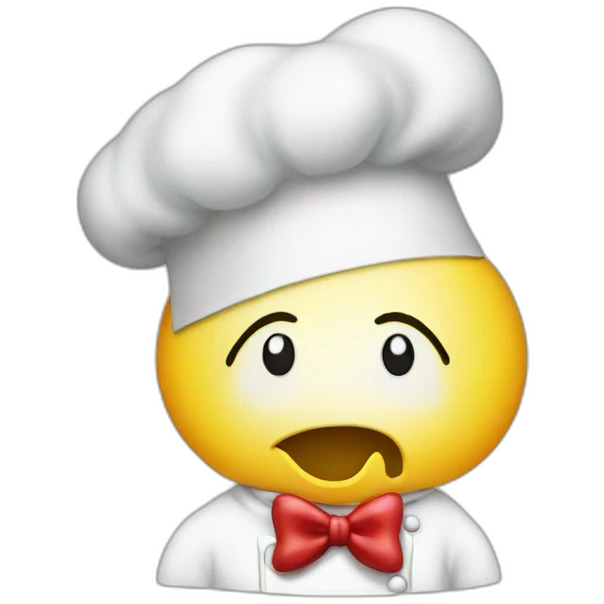 chef with a ghost head blowing a kiss with a heart emoji