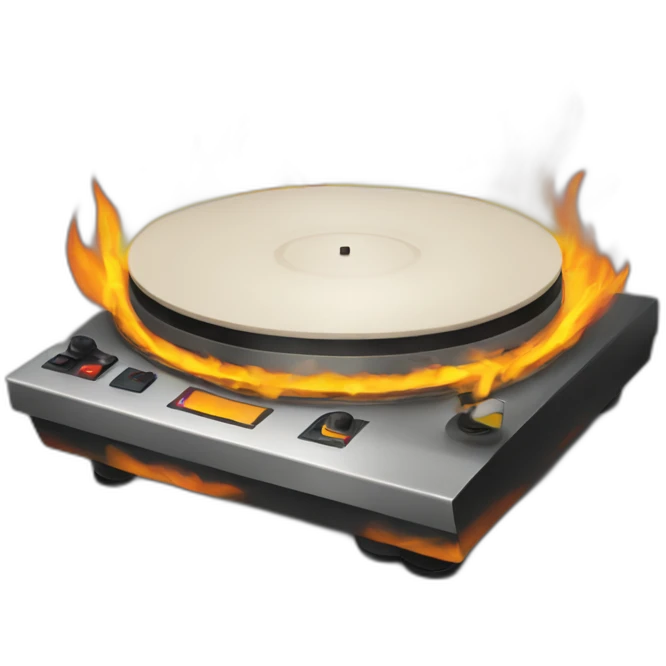 turn table on fire emoji