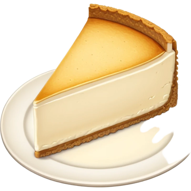 a sliced cheese cake on the white plate emoji
