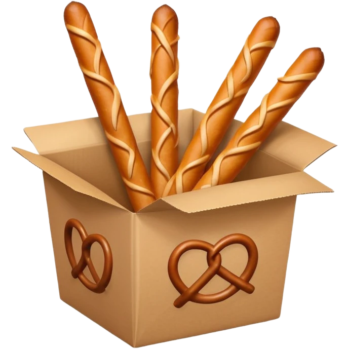 Pretzel sticks on food paper box emoji