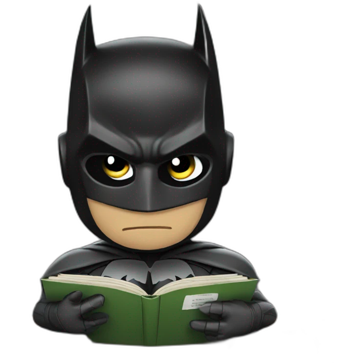 Batman reading books emoji