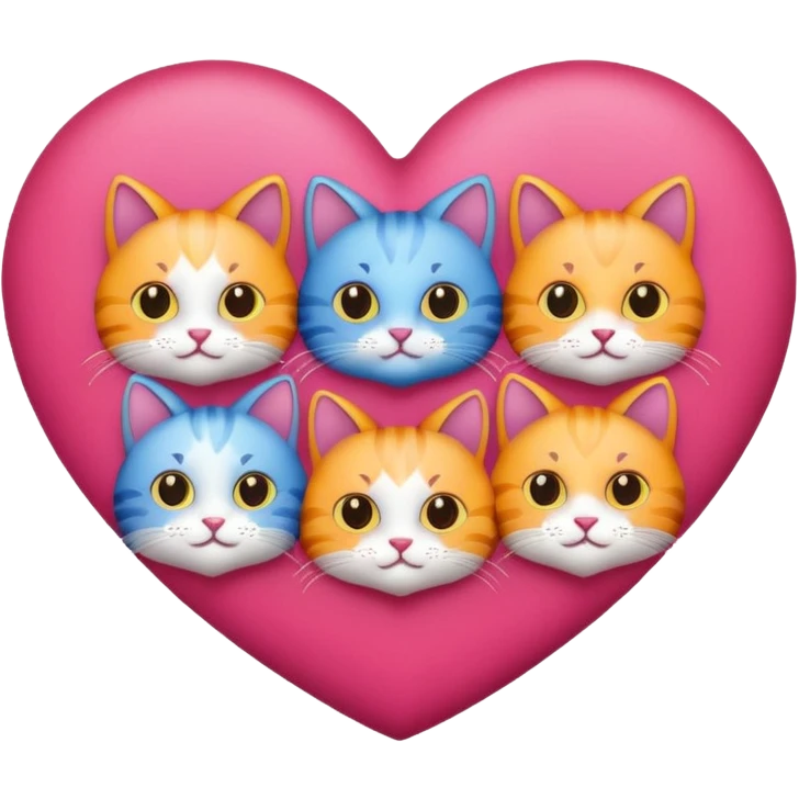 heart four cats emoji