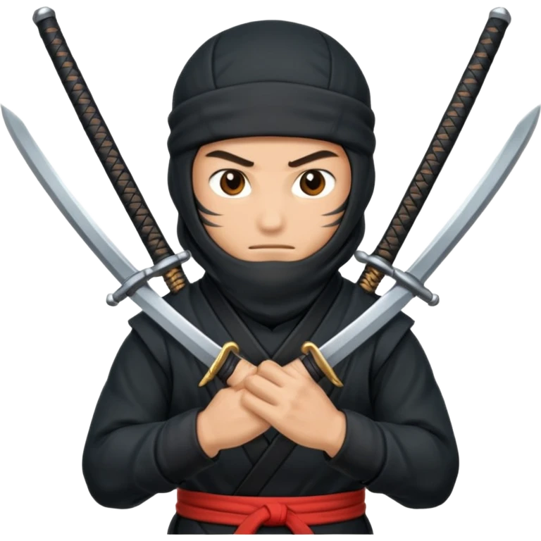 Ninja with two swords in two hands emoji