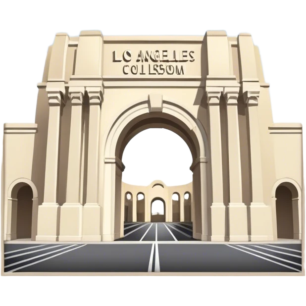 Los Angeles memorial Coliseum, looking at the arches emoji