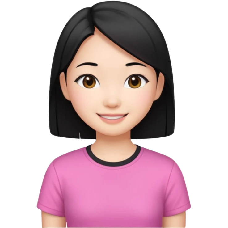 cute Asian girl with black straight hair emoji