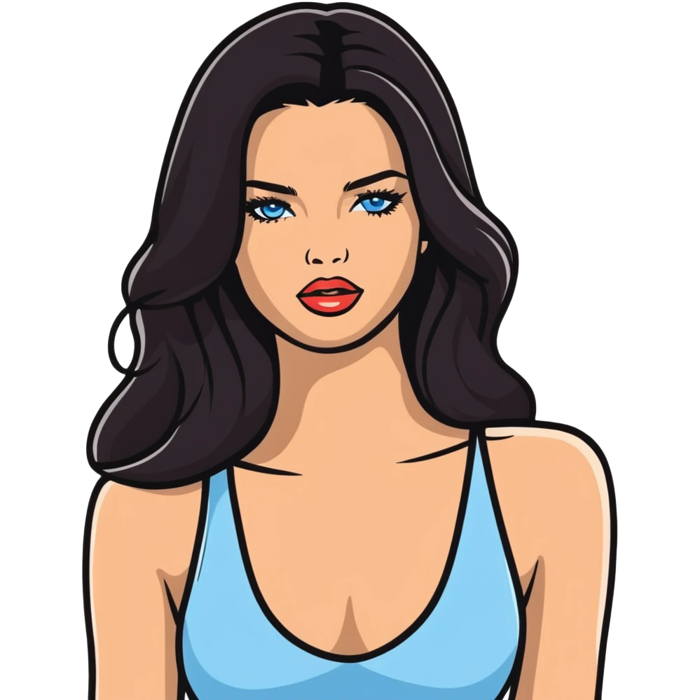 Adriana Lima, beautiful Brazilian supermodel with long dark hair and blue eyes emoji