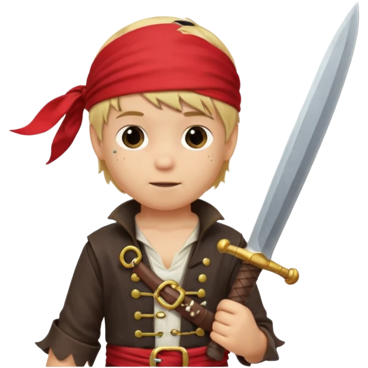 boy with blond hair that is dressed as a pirate emoji