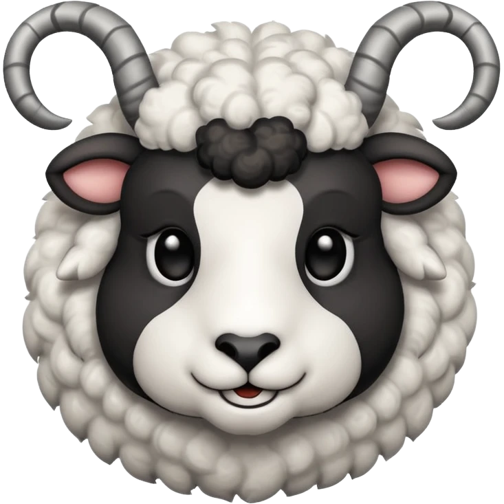 Black cute Sheep with Horns  emoji