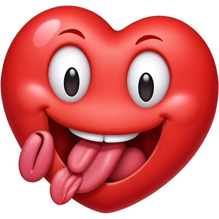 Heart with tounge out emoji