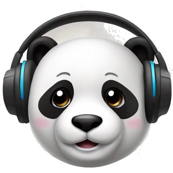 panda with minimalistic style headphones emoji