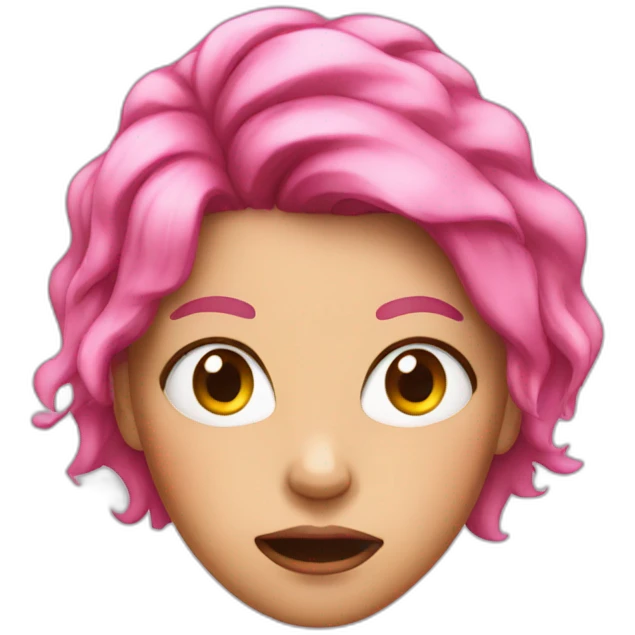 girl pink hair rage emoji